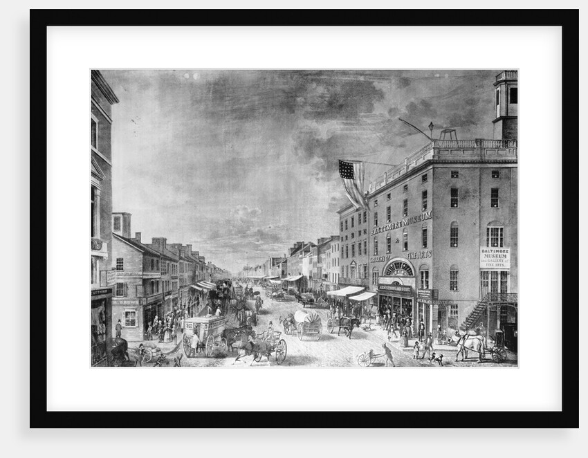 Lithograph of Street Scene in Baltimore by Anonymous