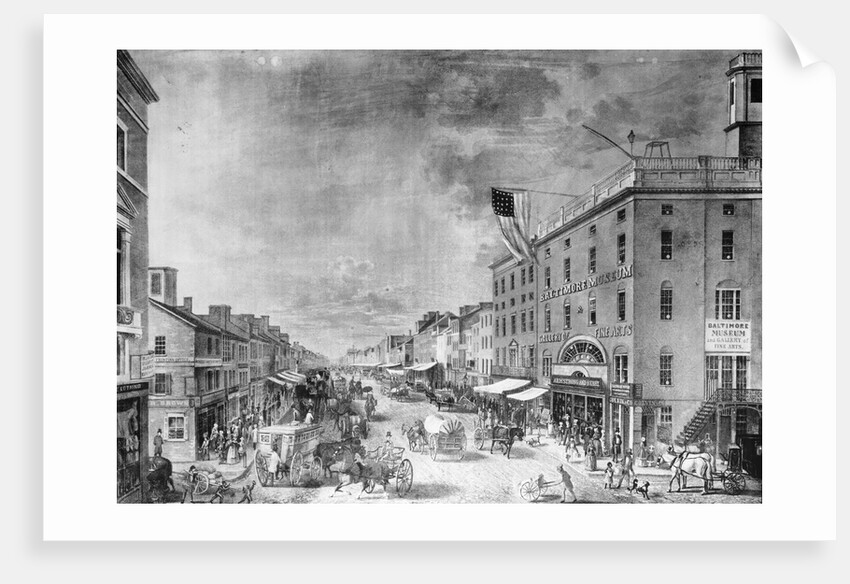 Lithograph of Street Scene in Baltimore by Anonymous