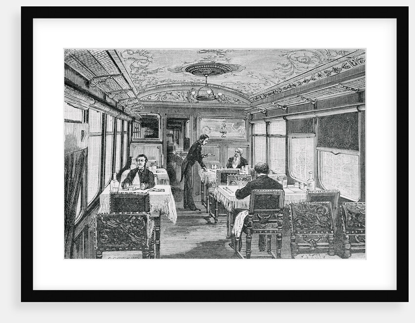Illustration of a Dining Car on the Orient Express by Anonymous