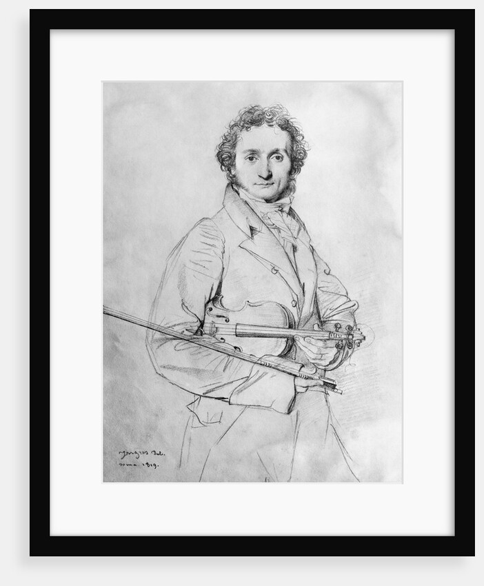 Pencil Sketch of Niccolo Paganini by Jean Auguste Dominique Ingres