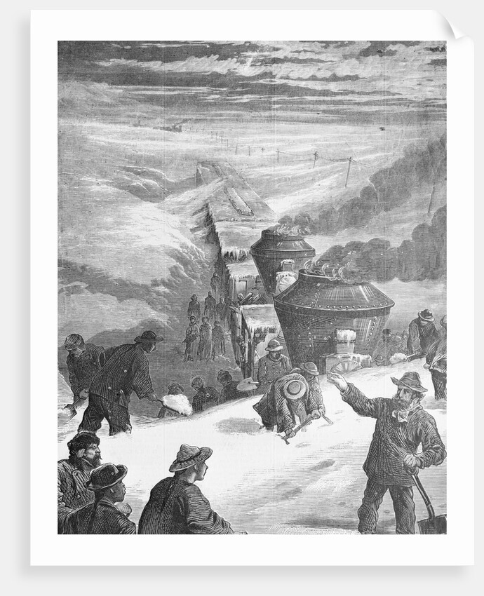 Train Cars Snowbound by Anonymous