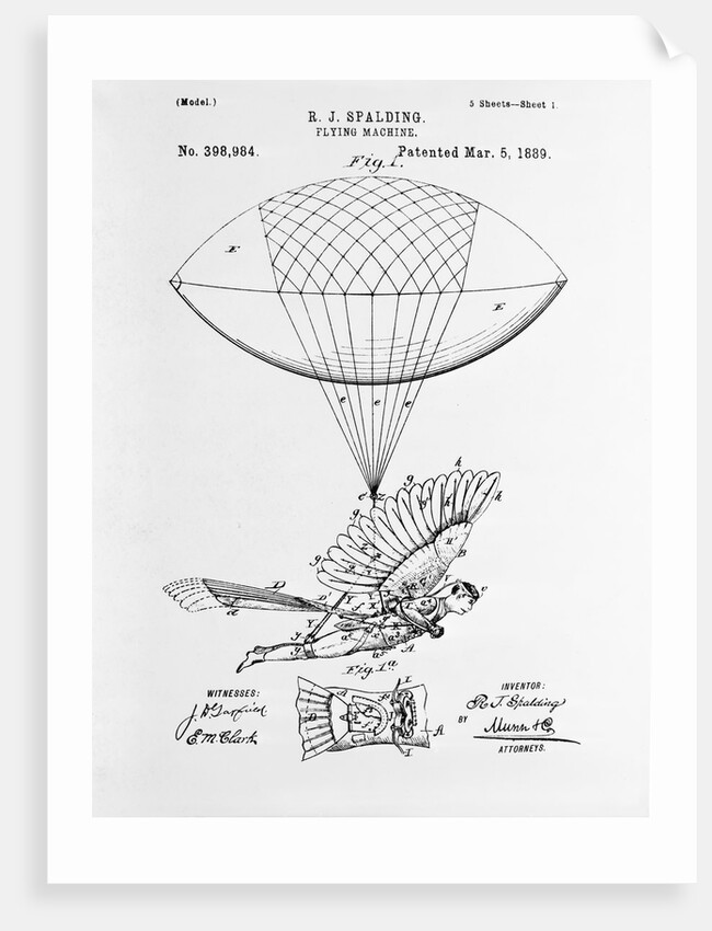 Balloon Elevating Man by Anonymous