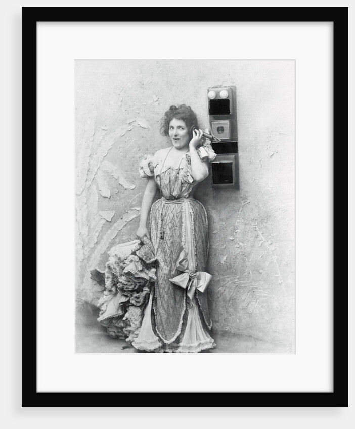 Woman Talking on Telephone by Anonymous