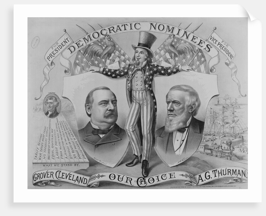 Grover Cleveland and A. G. Thurman on Election Poster by Anonymous