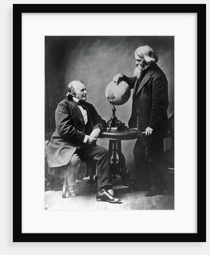 Louis Agassiz and Benjamin Peirce with a Globe by Anonymous