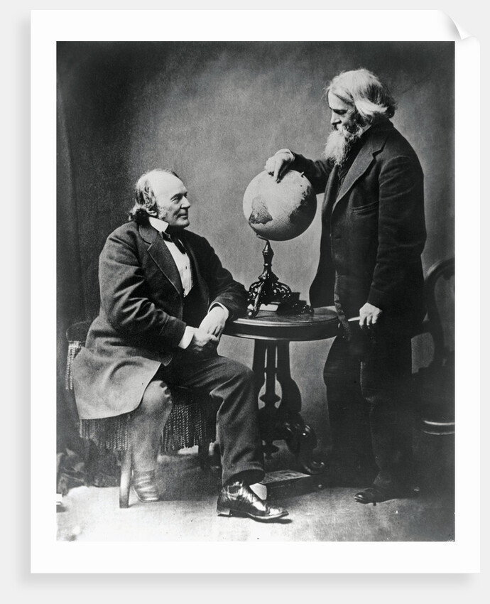 Louis Agassiz and Benjamin Peirce with a Globe by Anonymous