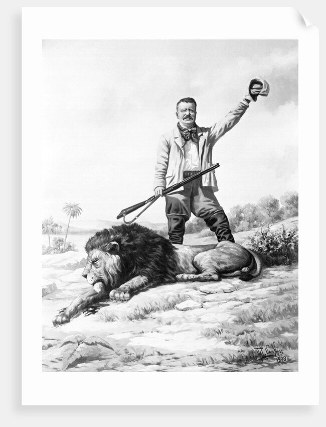 Theodore Roosevelt with His Lion by Anonymous