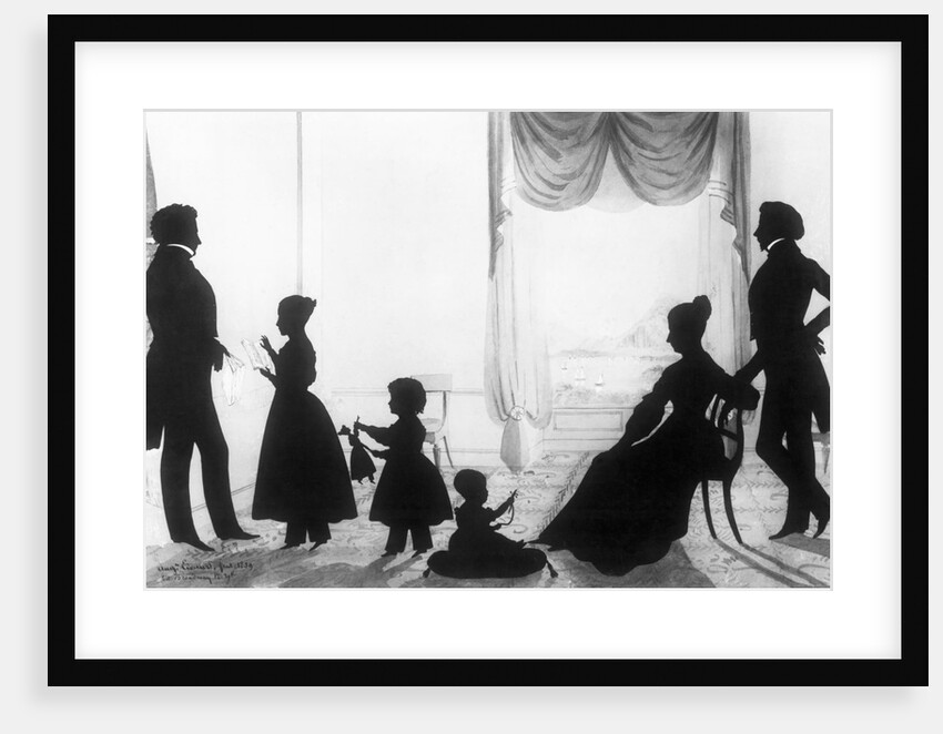 Fashionable Family in Silhouette by August Edward
