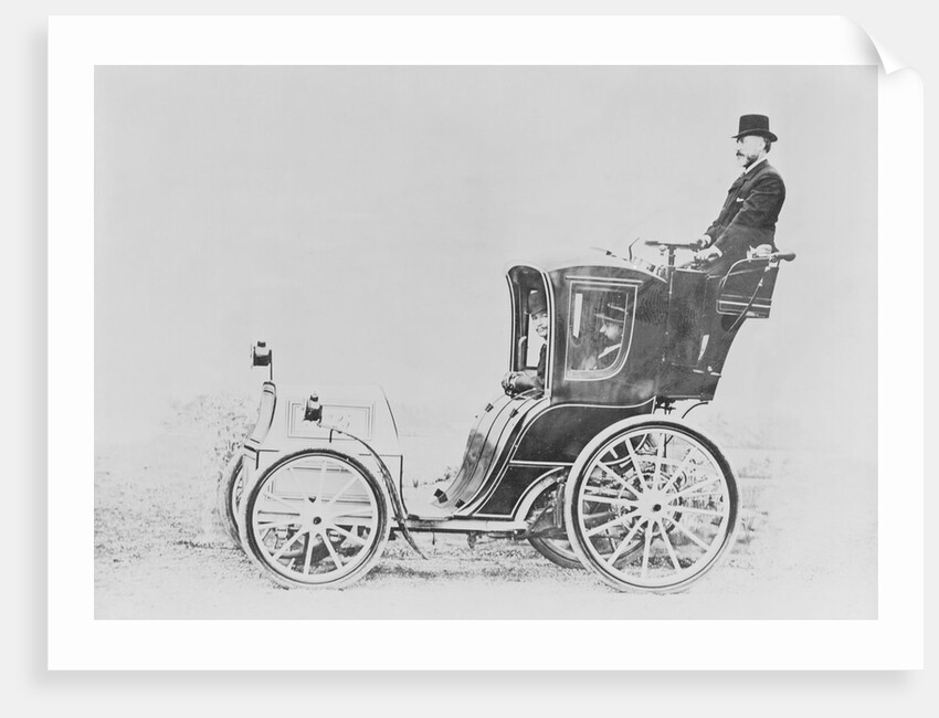 Man Atop Early French Cab by Anonymous