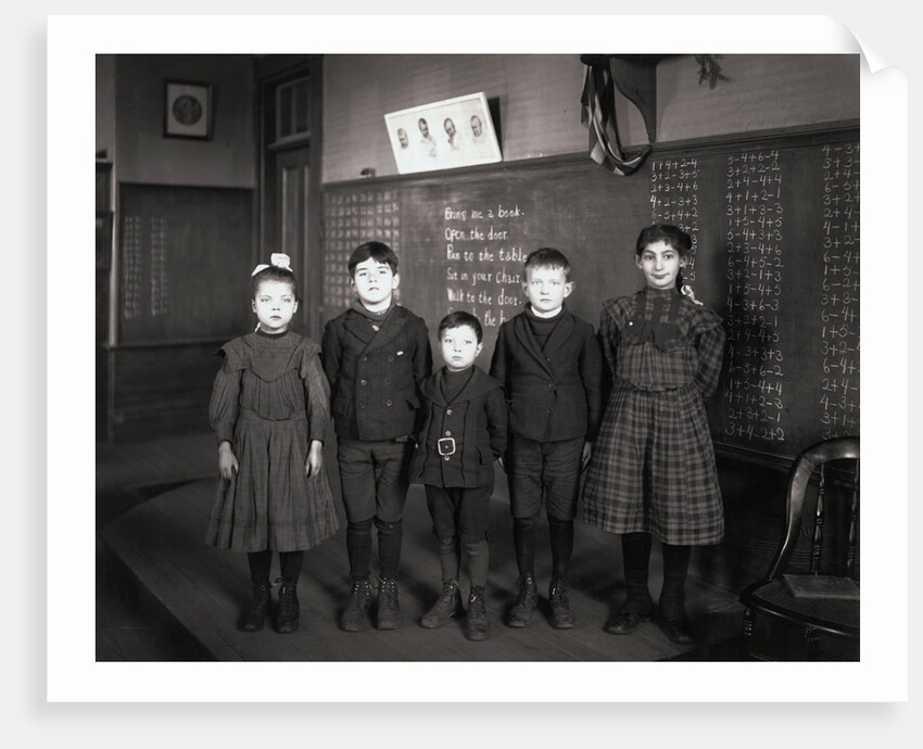 Children Posing in Classroom by Anonymous