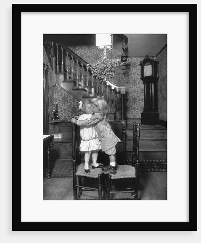 Little Children Kissing Under the Mistletoe by Anonymous