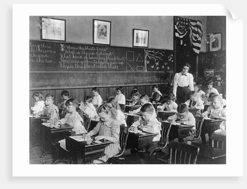 Children Drawing in Art Class by Anonymous