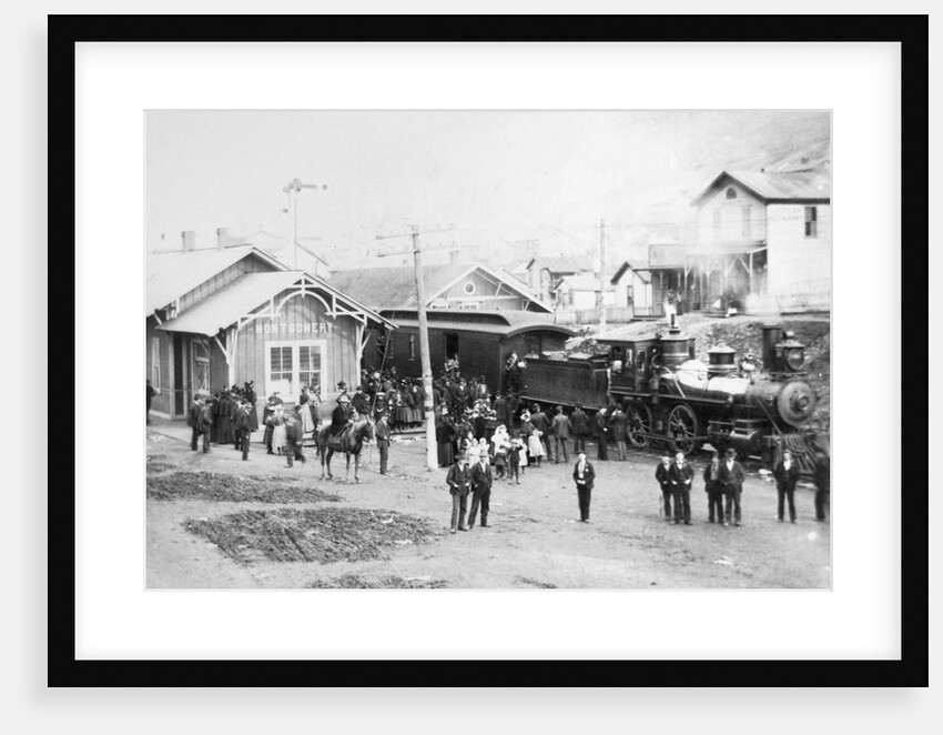 Steam Engine Arriving with Passengers by Anonymous