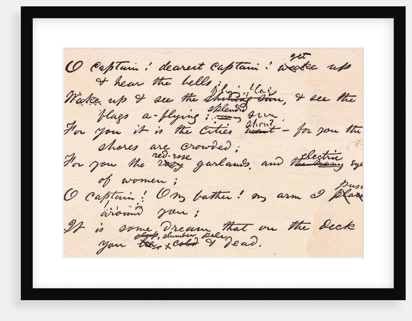 Display of Poem by Walt Whitman on Abraham Lincoln's Death by Anonymous
