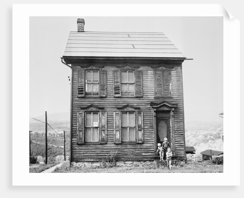 Children Leaving Abandoned House by Anonymous