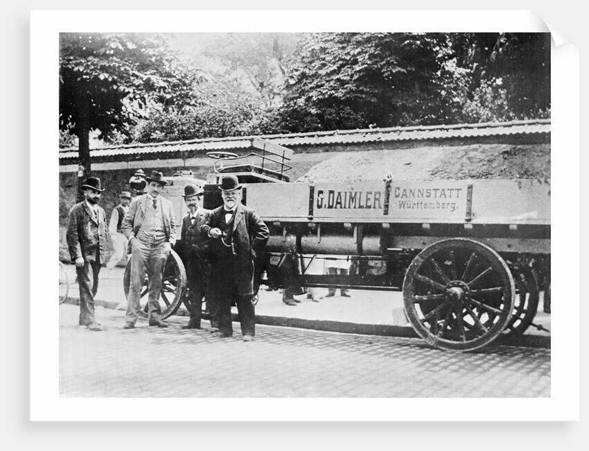 Gottlieb Daimler Posing with Others at Truck by Anonymous
