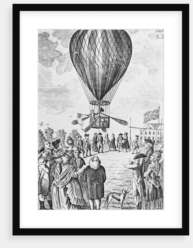 Crowd Watching Hot Air Balloon Ascending at Moorfields by Anonymous