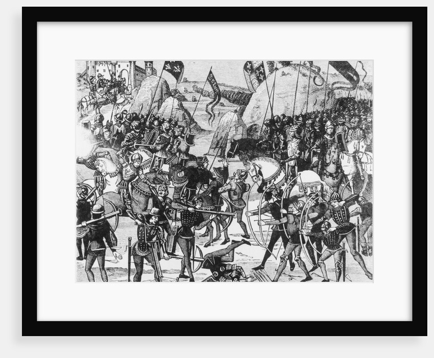 Illustration of the Battle of Crecy near Castle by Anonymous