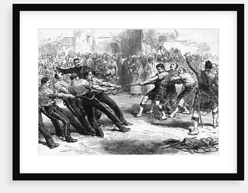 Drawing with Gazing Crowd and Military Men in Tug of War by Anonymous