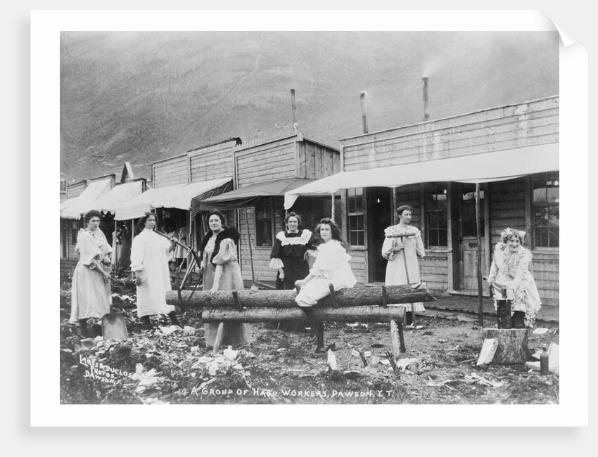Women Sawing Logs in Dawson by Anonymous
