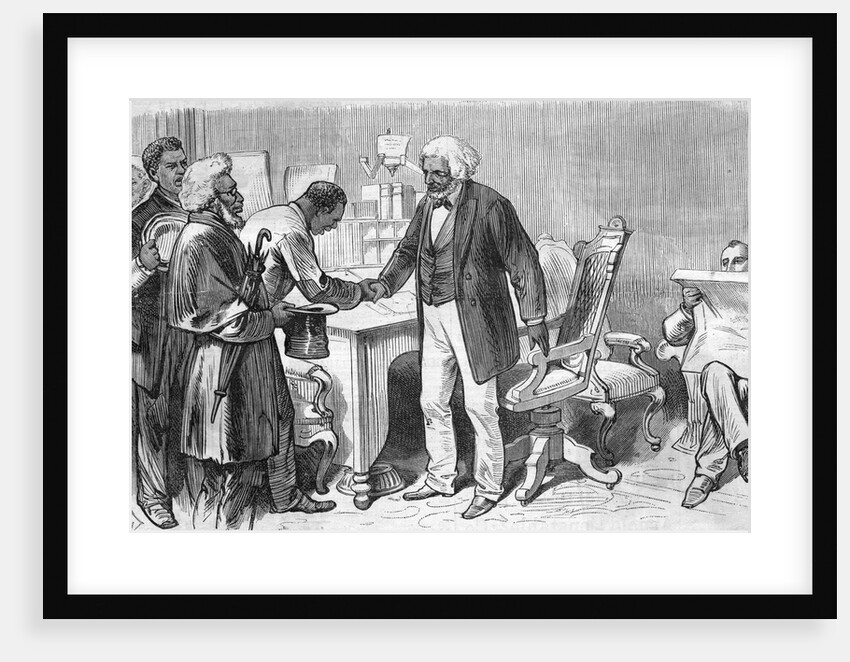 Man Shaking Hands with Frederick Douglass by Anonymous