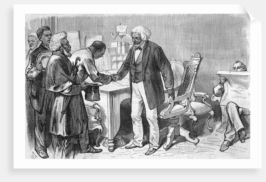 Man Shaking Hands with Frederick Douglass by Anonymous