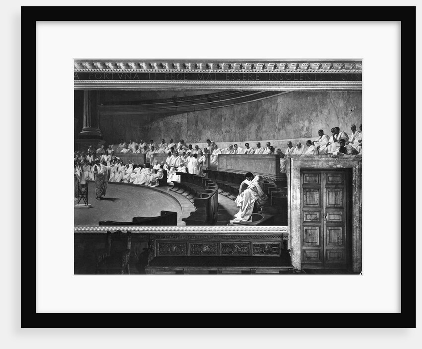 Early Roman Senate Mural Painting by Maccari