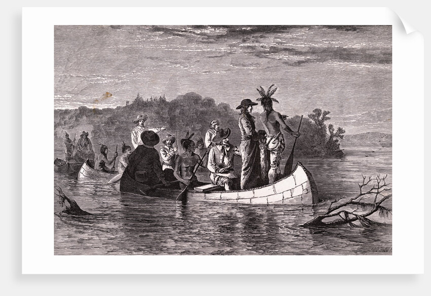 Marquette and Jolliet on Mississippi River by Anonymous
