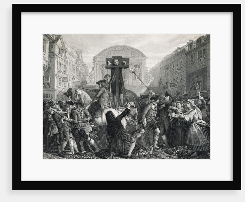 Illustration of Daniel DeFoe in the Pillory by Anonymous