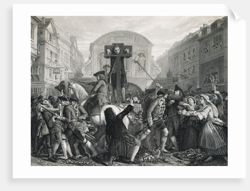 Illustration of Daniel DeFoe in the Pillory by Anonymous