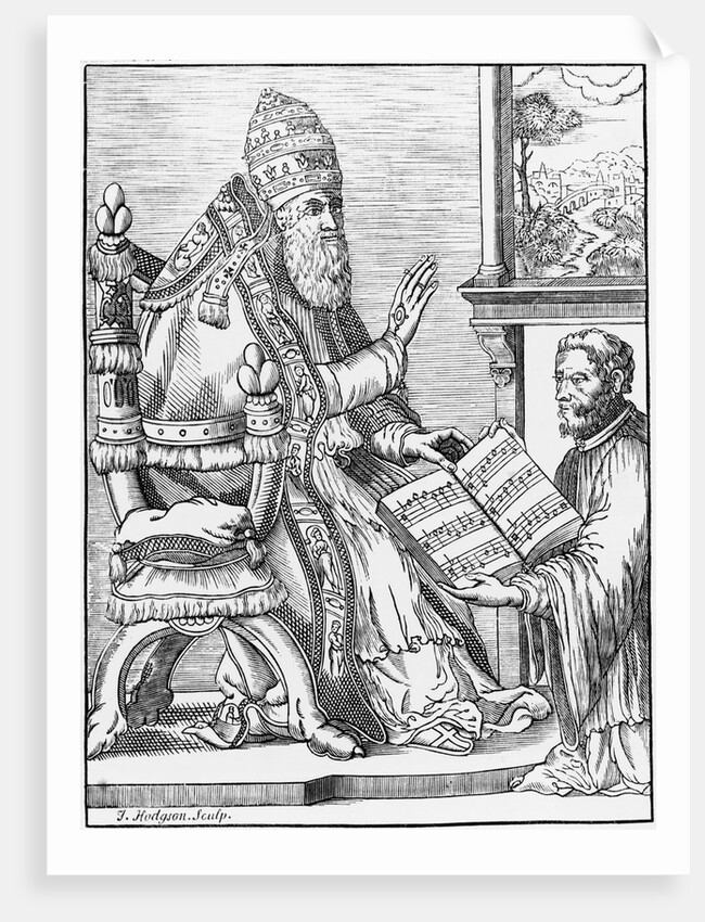 Print of Palestrina Showing Pope Julian III His New Mass by Anonymous