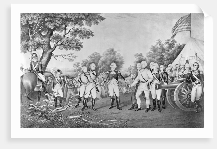 Lithograph of The Surrender of General Burgoyne by Currier & Ives