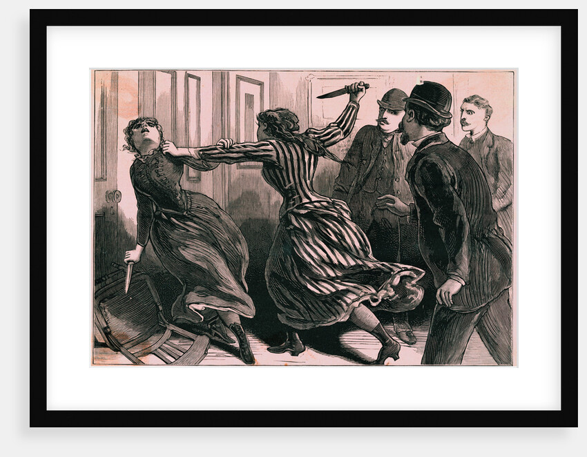 Two Women Fighting with Knives by Anonymous
