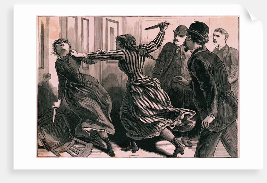 Two Women Fighting with Knives by Anonymous