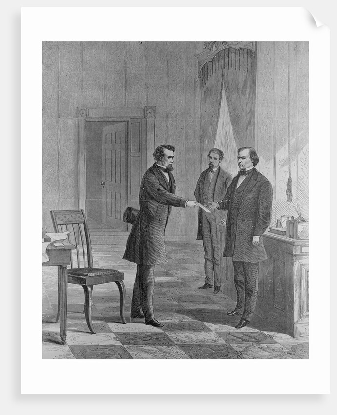 Andrew Johnson Receiving Impeachment Summons by Anonymous