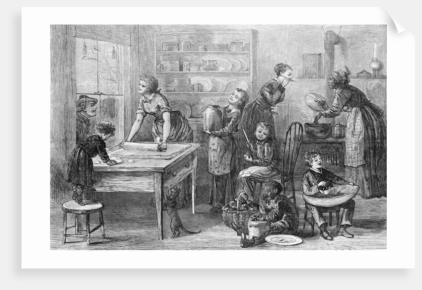 Women and Children Working in Kitchen by Anonymous
