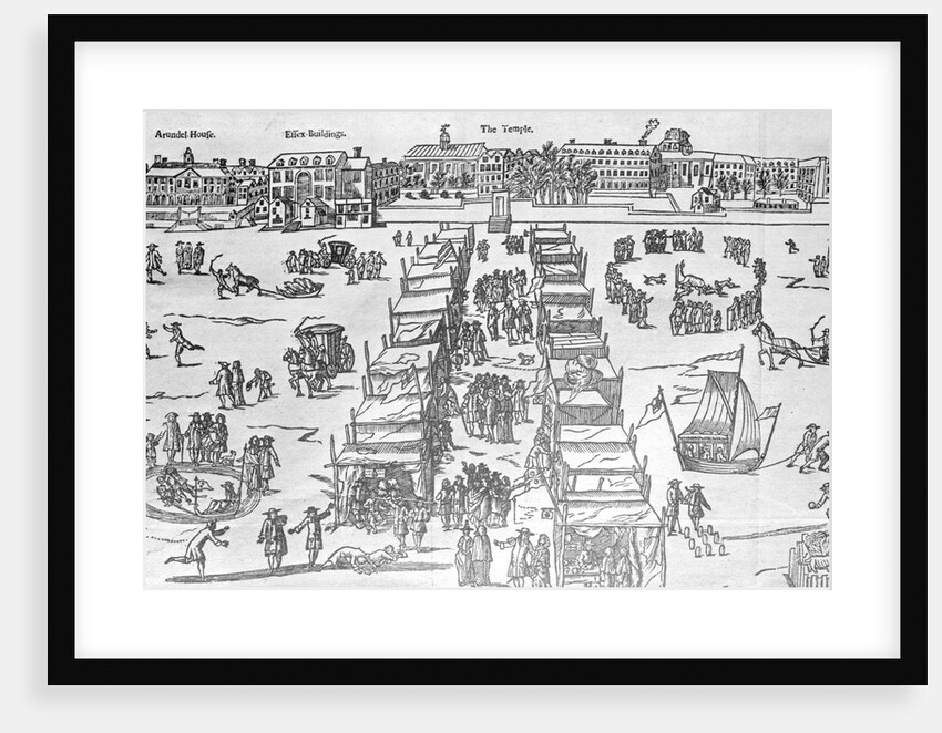 Frost Fair on the Frozen Thames Woodcut by Anonymous