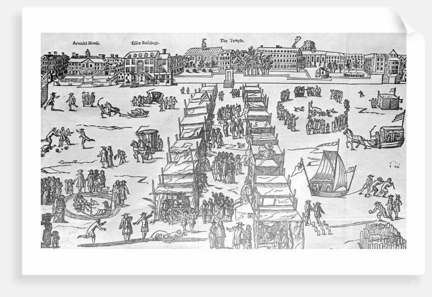 Frost Fair on the Frozen Thames Woodcut by Anonymous