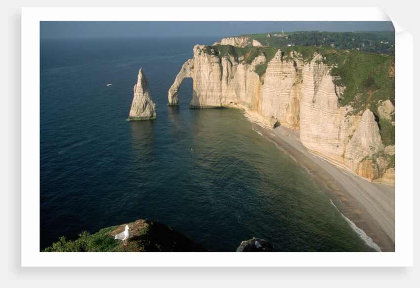 The Manneport Arch and Aiguille of Etretat Cliffs, France by Anonymous