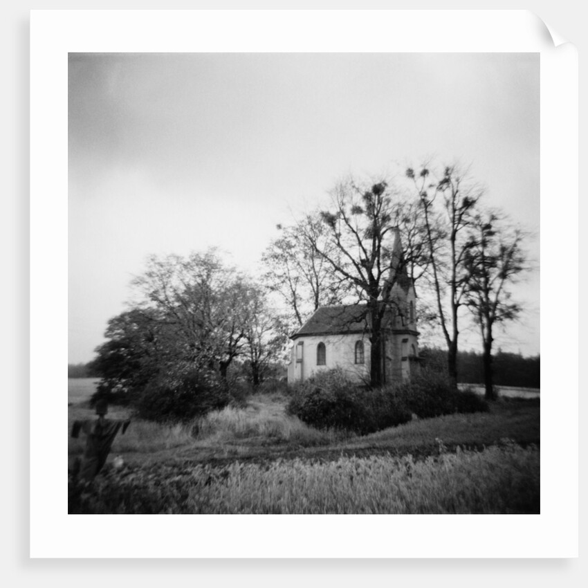 Scarecrow and Church by Annette Fournet