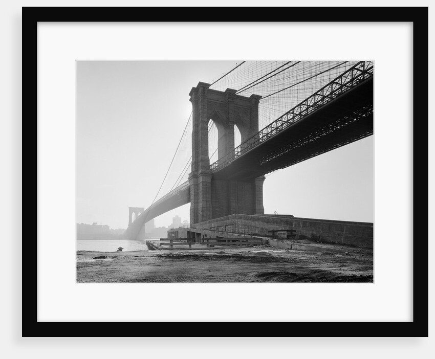 Brooklyn Bridge in Fog by Anonymous