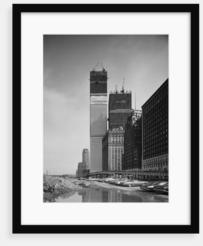 World Trade Center Twin Towers Under Construction by Anonymous