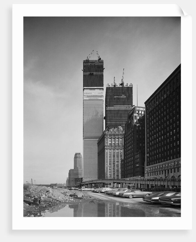 World Trade Center Twin Towers Under Construction by Anonymous