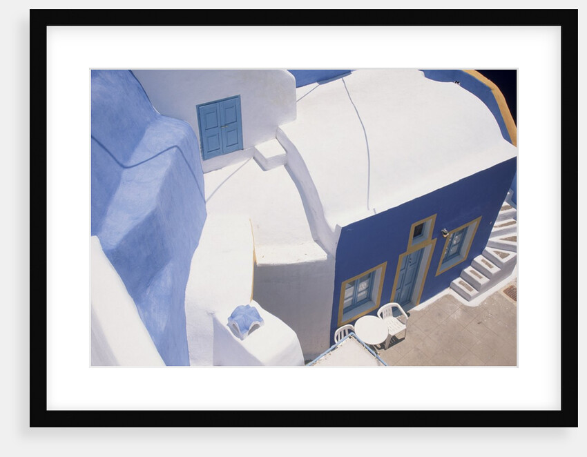 Traditionally Painted Greek House in Oia by Anonymous
