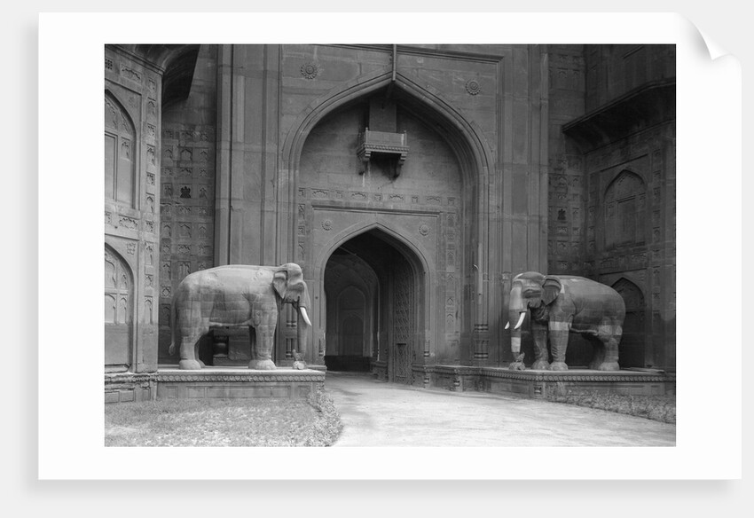 Elephant Statues at Red Fort by Anonymous