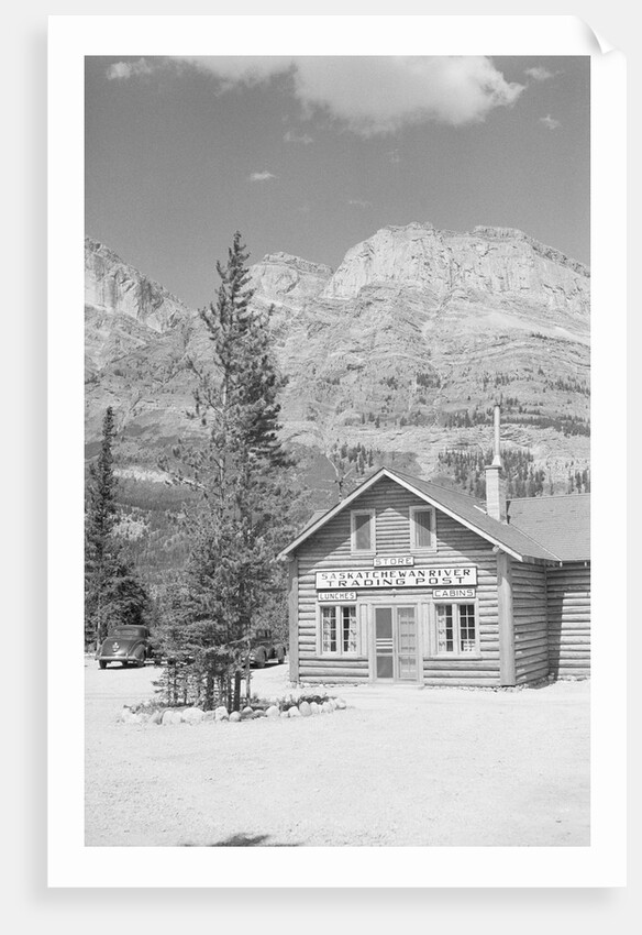 Trading Post near Tree Lined Mountains by Anonymous