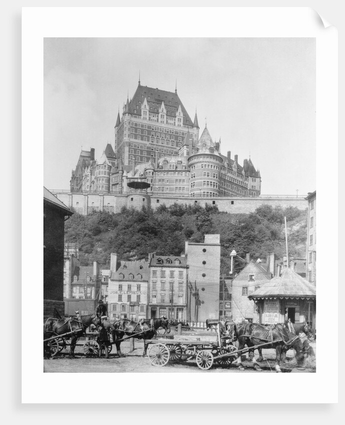 Chateau Frontenac Above Town by Anonymous