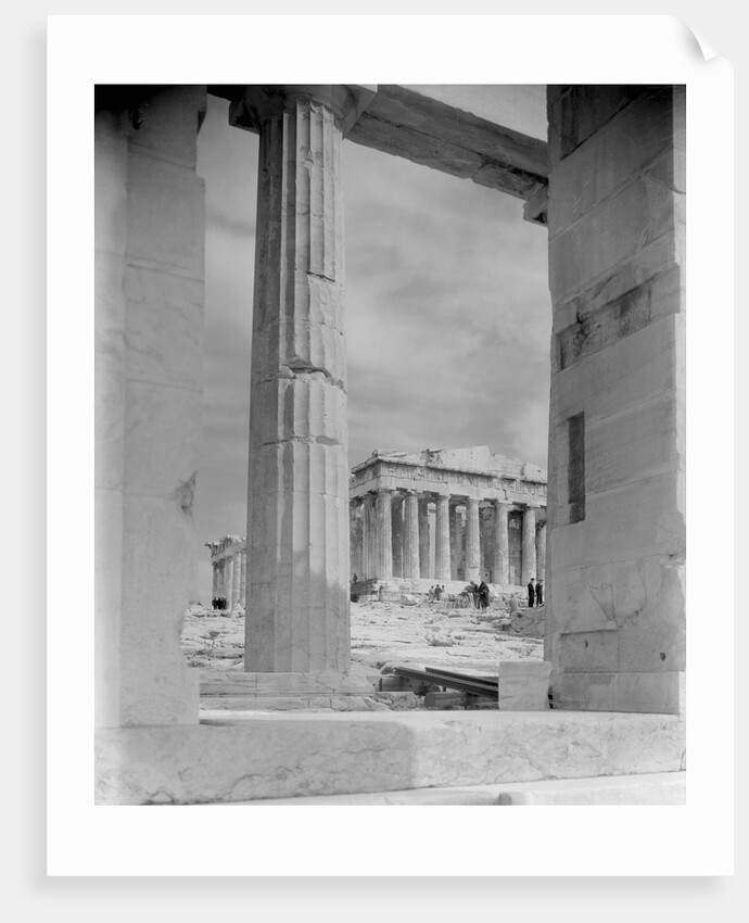 View of Workers at Parthenon Building Site by Anonymous
