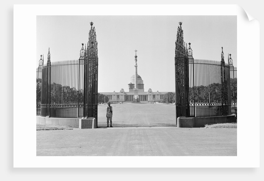 Lone Guard in Front of Viceroy's House by Anonymous