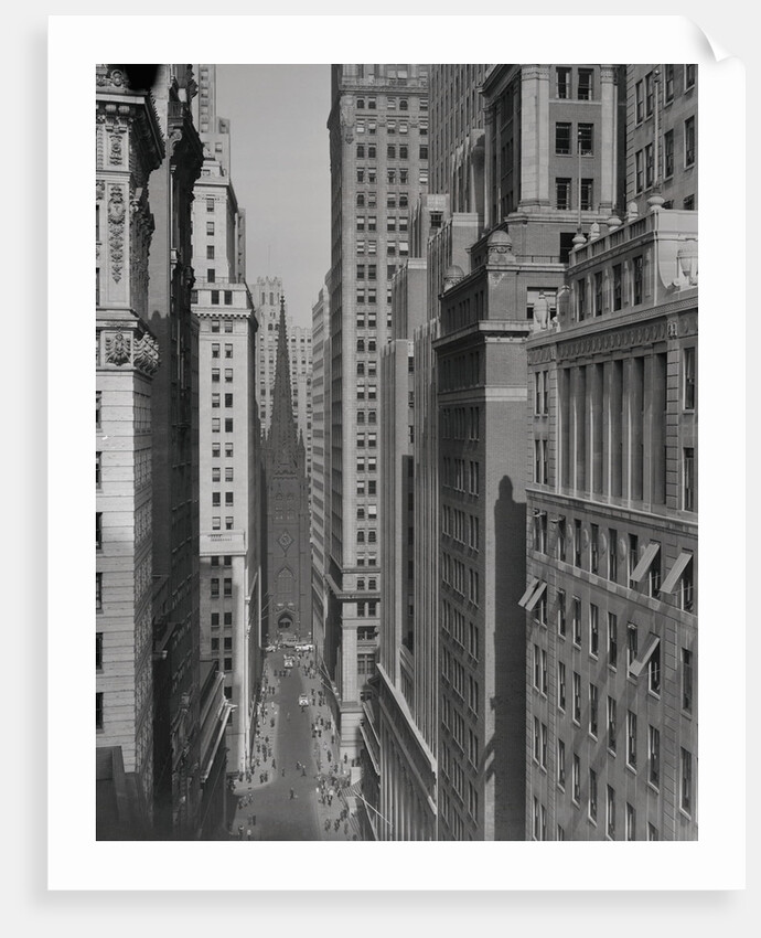 Aerial View of Buildings on Wall Street near Trinity Church by Anonymous